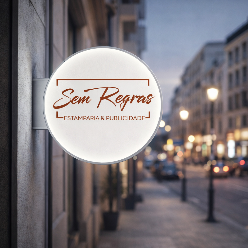 Bandeirola luminosa redonda dupla face