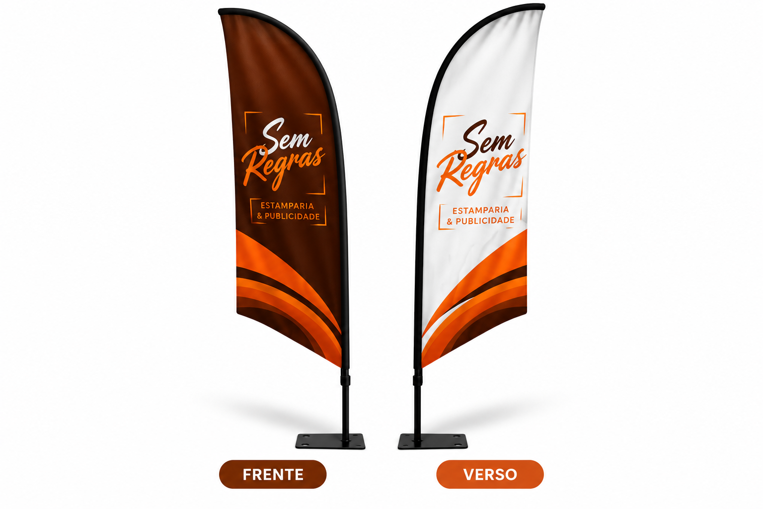 Bandeiras Sem Regras_ Frente e Verso Bandeira publicidade em formato vela